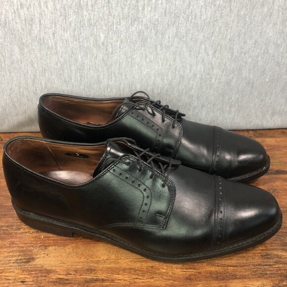 Allen Edmonds Clifton Cap Toe Derby Shoes Men's Size 10.5 E Wide Black Leather - Picture 1 of 10